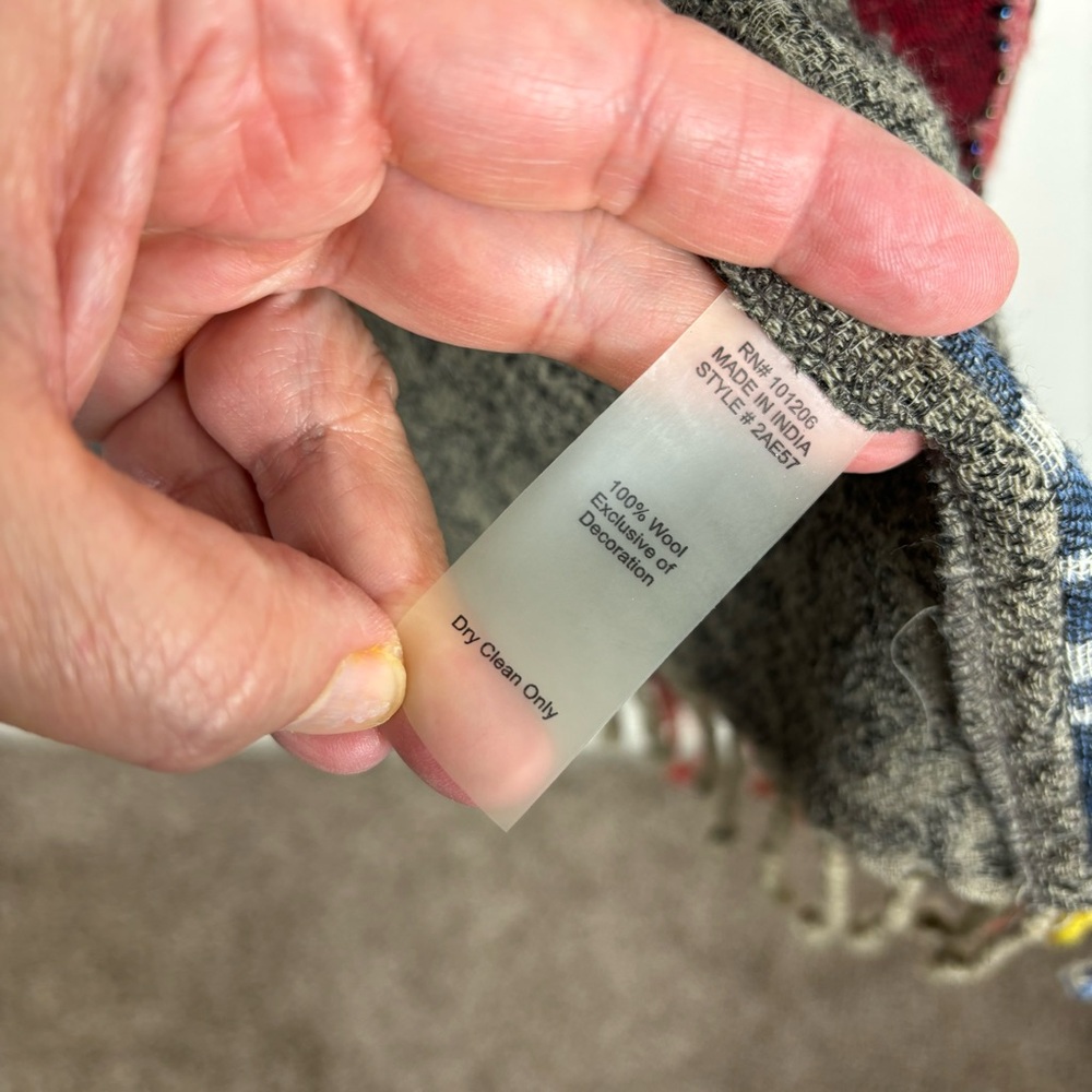 Soft Surroundings Open Front Wool Jacket/Boho Pat… - image 6